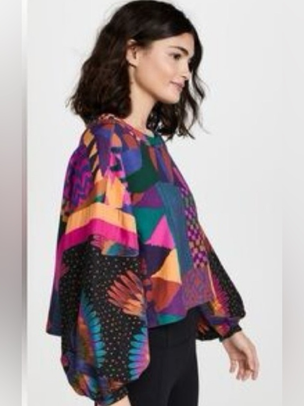 FARM Rio Patchwork Cropped Sweatshirt - Multicolor - Picture 2 of 12